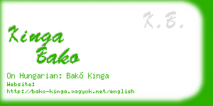 kinga bako business card