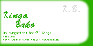 kinga bako business card